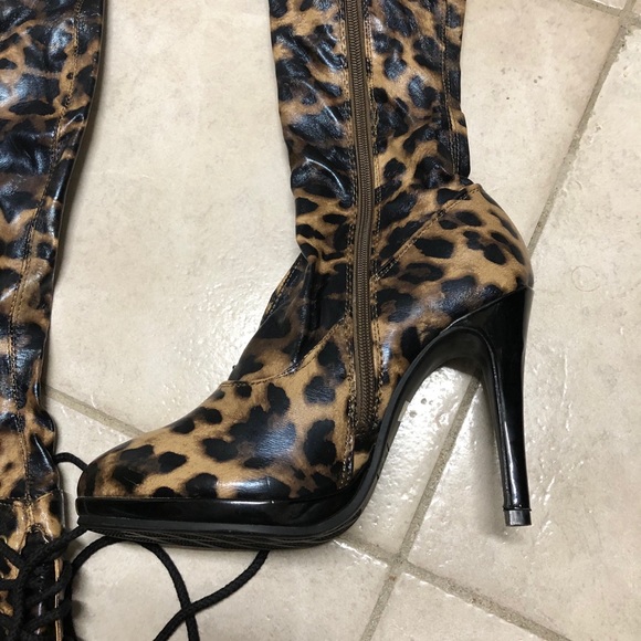 De Blossom Jessica Animal Print Stiletto Heel 6.5 - Picture 3 of 6